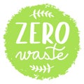 Zero waste green circle or badge