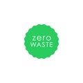 Zero waste green circle with wavy edge vector icon. Eco label, green emblem. Stock .