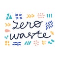 Zero waste hand drawn simple vector lettering Royalty Free Stock Photo