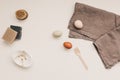 Zero waste kitchen accessories and natural laundry soap. Concept of plastic free and eco friendly products in household