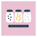Zero waste kitchen jars. Pantry organisation