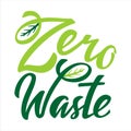 Zero Waste lettering icon. Ecological design. Recycled eco zero waste lifestyle. Recycle Reuse Reduce concept. Vector