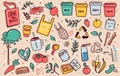 Zero waste lifestyle flat vector illustrations set