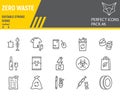 Zero waste line icon set, recycle collection, vector graphics, logo illustrations, zero waste vector icons, environment Royalty Free Stock Photo