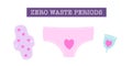 Zero waste periods. Reusable menstruation cup pads