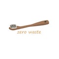 Zero waste, recycle, ecological natural sisal brush icon, reusable isolated vector illustration.