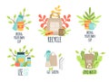 Zero waste recycle ecology protection vector illustration.