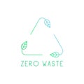 Zero waste recycle symbol vector icon in line art. Sign made of leaves in bright colors. Sustainable lifestyle design Royalty Free Stock Photo