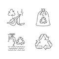 Zero waste rules linear icons set