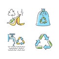 Zero waste rules RGB color icons set