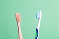 zero waste and say no to the plastics concept,bamboo and plastic toothbrushes