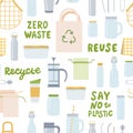 Zero waste seamless pattern Royalty Free Stock Photo