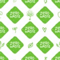 Zero waste seamless pattern. Vector shape green texture isolated Royalty Free Stock Photo