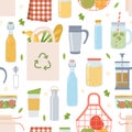 Zero waste seamless pattern Royalty Free Stock Photo
