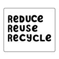 Zero waste simple design poster. Reduce reuse recycle phrase. Stop the pollution concept.