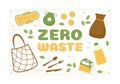 Zero Waste Template Hand Drawn Cartoon Flat Illustration with Durable and Reusable Items or Products to be Eco Friendly