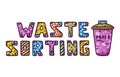 Zero waste theme cartoon doodle