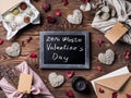 Zero waste Valentine`s Day concept, copy space Royalty Free Stock Photo