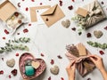 Zero waste Valentine`s Day concept, copy space Royalty Free Stock Photo