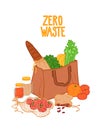 Zero waste vector cartoon illustration.