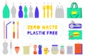 Zero waste vector illustrations set Royalty Free Stock Photo