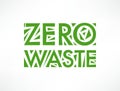 Zero Waste vector text logo. Stamp. Eco waste recycling concept isolated illustration on white background Royalty Free Stock Photo