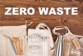 Zero waste Zero waste eco friendly reusable objects such as linen shopping bags and glass jars Royalty Free Stock Photo
