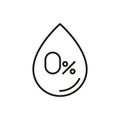 Zero water drope vector icon - Editable stroke Royalty Free Stock Photo