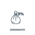 Zerowaste icon. Monochrome simple Sustainability icon for templates, web design and infographics