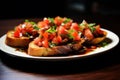 Zesty Bruschetta tomato appetizer. Generate Ai Royalty Free Stock Photo