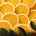 Zesty delight Orange on sunny backdrop, abundant freshness, copy space