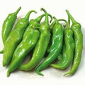 Zesty display Green chili peppers add a punch of color