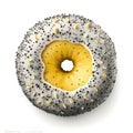 A Lemon Poppyseed Donut Phtoto Mock Up, Isolated on White Background - Generative AI