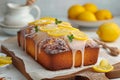 Zesty sweetness Lemon bread with sugar coating, close up and mouthwatering