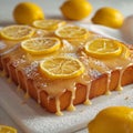 Zesty sweetness Lemon bread with sugar coating, close up and mouthwatering