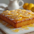 Zesty sweetness Lemon bread with sugar coating, close up and mouthwatering