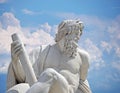 Zeus against blue sky, detail of Italy Rome Navona square four rivers fountain Rome Royalty Free Stock Photo