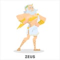 Zeus ancient greek god with a thunder