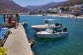 Zeus Bay Naxos with people during summer Royalty Free Stock Photo