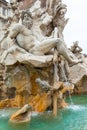 Zeus in Bernini's Fountain of the Four Rivers, Rome. Royalty Free Stock Photo