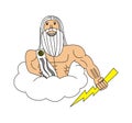 Zeus on the cloud with a bolt