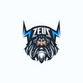 Zeus esport gaming mascot logo template for streamer team. esport logo design with modern illustration concept style for badge,