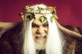 Zeus god with antlers Royalty Free Stock Photo