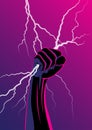 Zeus hand holding lighting bolts Royalty Free Stock Photo