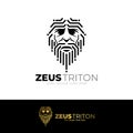 Zeus logo with simple line design, king Zeus icons