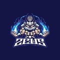 Zeus mascot logo design with modern illustration concept style for badge, emblem and t shirt printing. Angry zeus illustration for