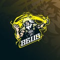 Zeus mascot logo design vector with concept style for badge, emblem and t shirt printing. Angry zeus illustration for sport and