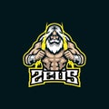 Zeus mascot logo design vector with modern illustration concept style for badge, emblem and t shirt printing. Angry zeus Royalty Free Stock Photo