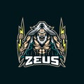 Zeus mascot logo design vector with modern illustration concept style for badge, emblem and t shirt printing. Angry zeus