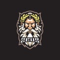 Zeus mascot logo design vector with modern illustration concept style for badge, emblem and t shirt printing. Zeus head Royalty Free Stock Photo